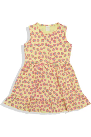 Clothe Funn Girls Floral Printed Fit & Flare Dress