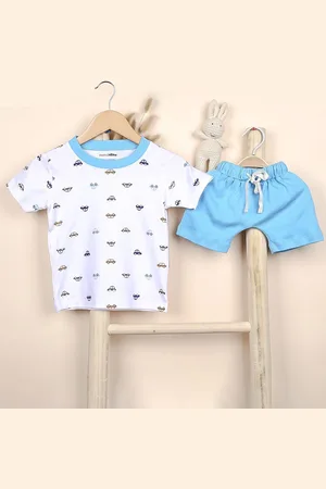Moms Home Kids Printed Pure Cotton T-shirt with Shorts