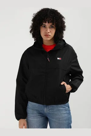 Tommy Hilfiger Women Solid Crop Bomber Jacket