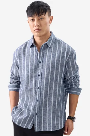 The Souled Store Men Vertical Stripes Cotton Opaque Casual Shirt