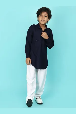 V-Mart Boys Shirt Collar Pathani Kurta with Pyjamas