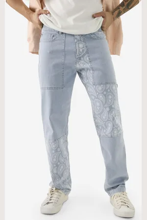 The Souled Store Men Straight Fit Low Distress Heavy Fade Stretchable Jeans