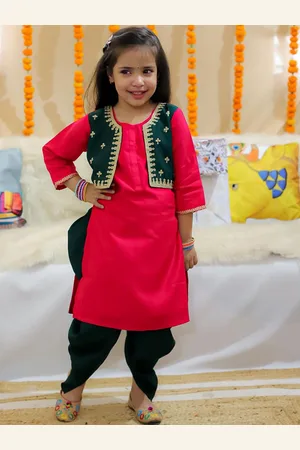 BownBee Girls Regular Kurta with Dhoti Pants