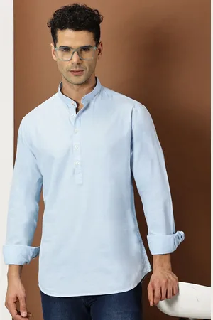 Invictus Men Solid Mandarin Collar Slim Fit Casual Shirt