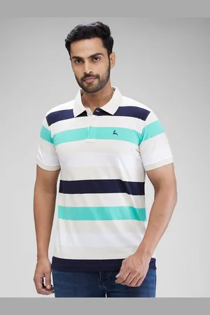 Parx Men Striped Polo Collar T-shirt