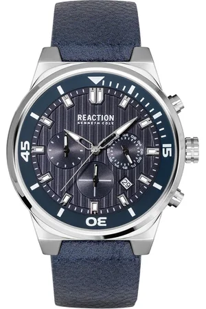 Kenneth Cole Men Blue Dial & Blue Leather Textured Straps Analogue Watch KRWGF2192702