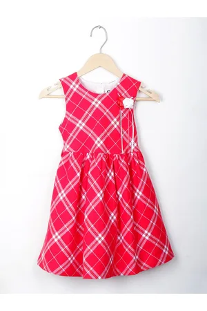 BAESD Girls Checked A-Line Dress