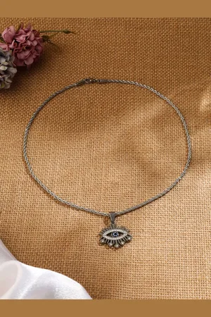 EL REGALO Stone-Studded Stainless Steel Pendant With Chain