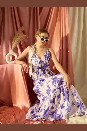 KASSUALLY Women Floral Print Fit & Flare Maxi Dress