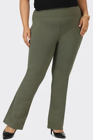 BlissClub Women Flared High-Rise Formal Trousers