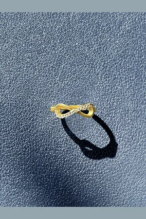 FableStreet 18 KT Gold Plated 925 Sterling Silver Cubic Zirconia Finger Ring