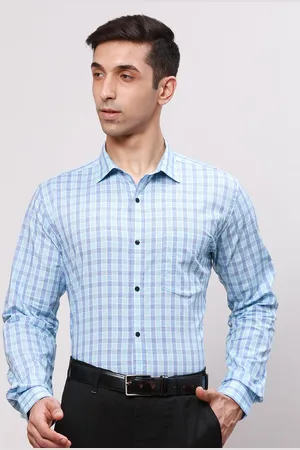 Park Avenue Men Slim Fit Opaque Checked Spread Collar Formal Shirt