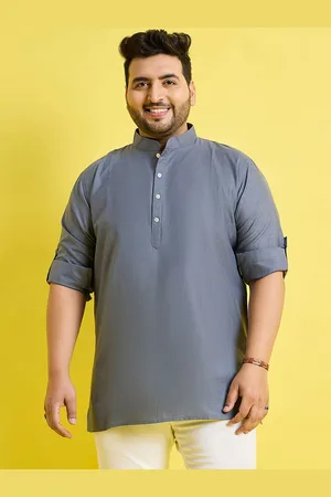 Bigbanana Plus Size Mandarin Collar Straight Kurta