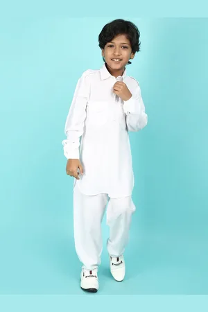 V-Mart Boys Shirt Collar Pathani Kurta with Pyjamas