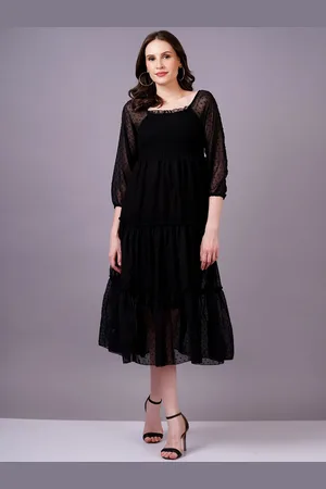 Kalini Women Puff Sleeve Empire Midi Dress