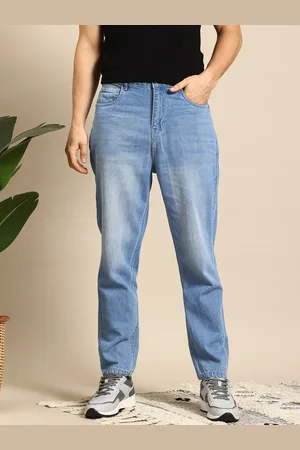 Mast & Harbour Men Pure Cotton Light Fade Baggy Jeans