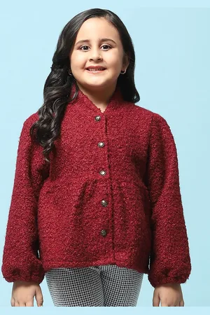 Biba Girls Self Design Acrylic Tailored Jacket