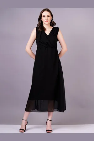 Kalini Women V-Neck Fit and Flare Midi Dress