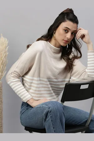 SHOWOFF Women Striped Round Neck Winter Top