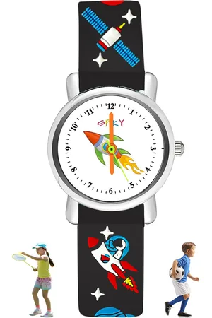 Spiky Kids Printed Dial & Printed Straps Analogue Watch SPKEVA9_ASTRO_BLK