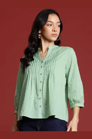 all about you Dobby Detail Pure Cotton Shirt Style Top