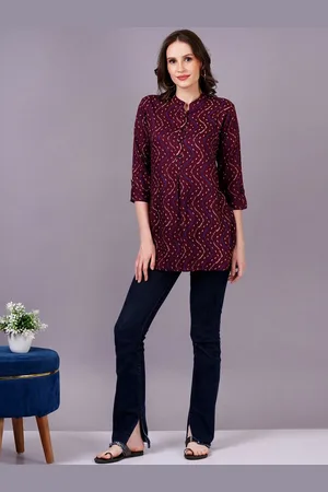 JC4U Women Floral Print Mandarin Collar Shirt Style Top