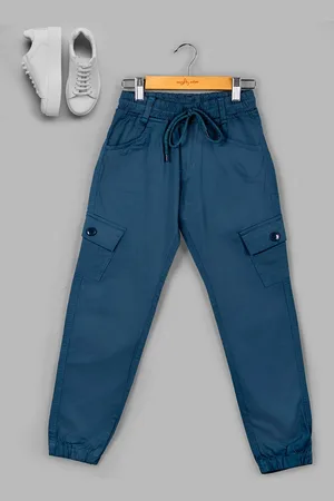 naughty ninos Kids Relaxed Loose Fit Cotton Cargos Trousers