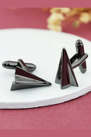 PELUCHE Grey Geometric Cufflink