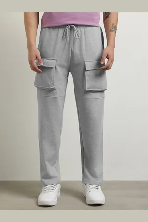 NOBERO Men Straight Fit Pure Cotton Cargo Track Pants
