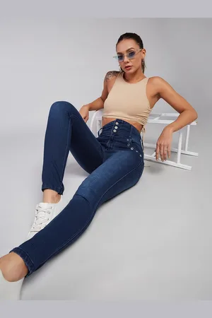 DOLCE CRUDO Women Skinny Fit High Rise Regular Length Stretchable Denim Pants