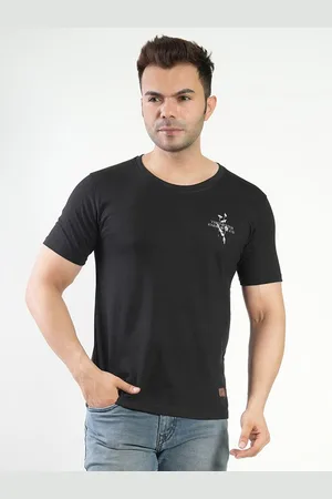 Polo Plus Men Graphic Printed Round Neck Cotton T-Shirt
