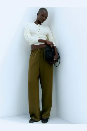 H&M Women Mid-Rise Loose Fit Wide Pull-On Trousers