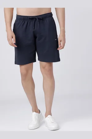 Highlander Men Navy Blue Solid Slim Fit Regular Shorts