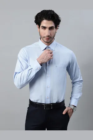 CANTABIL Men Blue Cotton Formal Shirt