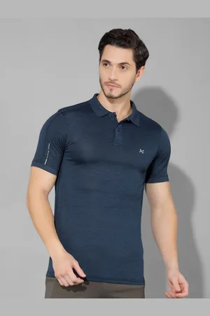 Force NXT Men Anti Odour Solid Polo Collar Training or Gym T-shirt