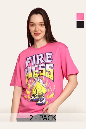 Fabflee Women 2 Drop-Shoulder Sleeves T-shirt