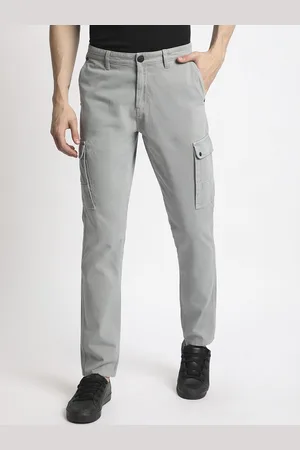 IVOC Men Slim Fit Pure Cotton Cargos Trousers