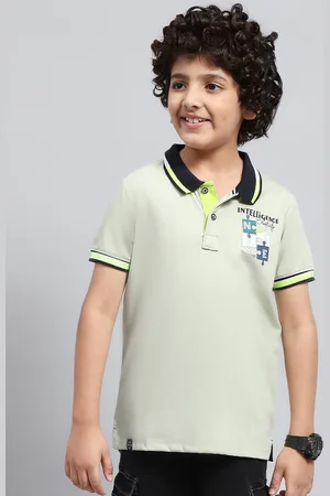 Monte Carlo Boys Typography Printed Polo Collar T-shirt