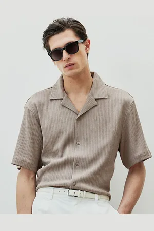 H&M Men Regular Fit Crinkled Resort Shirt