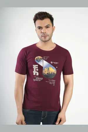 Polo Plus Men Graphic Printed Round Neck Cotton T-Shirt
