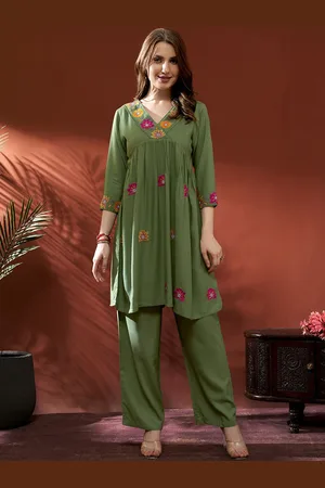 Anouk Embroidered Tunic With Palazzos Co-Ords