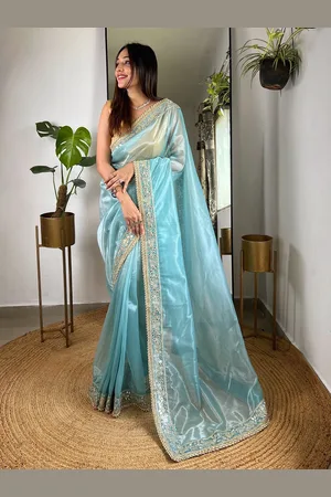 Munir Solid Embroidered Saree