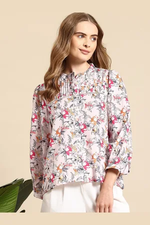 Mast & Harbour Floral Print Shirt Style Top