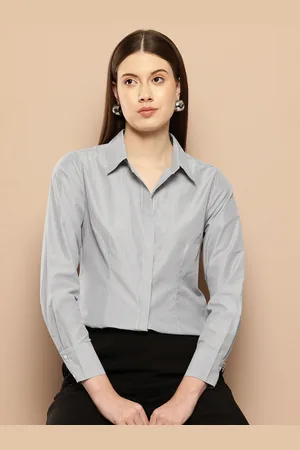 Invictus Women Cotton Striped Formal Shirt