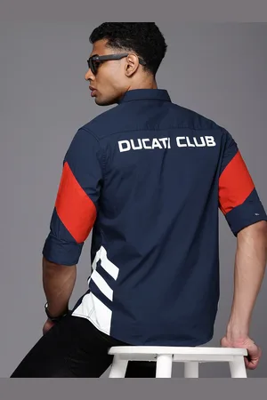 DUCATI Pure Cotton Spread Collar Printed Opaque Casual Shirt