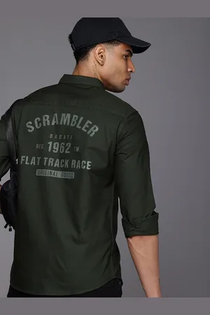 DUCATI Pure Cotton Spread Collar Printed Opaque Casual Shirt