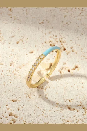 Salty Stone-Studded Adjustable Finger Ring