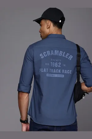DUCATI Pure Cotton Spread Collar Printed Opaque Casual Shirt