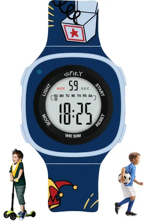 Spiky Kids Water Resistance Digital Multi Function Automatic Watch SPKEVA15_C6_BLU