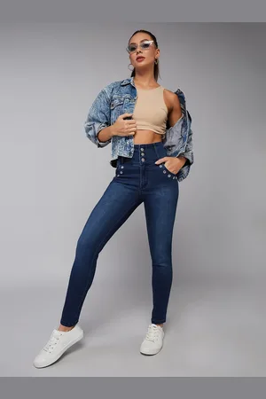 DOLCE CRUDO Women Skinny Fit High Rise Regular Length Stretchable Denim Pants